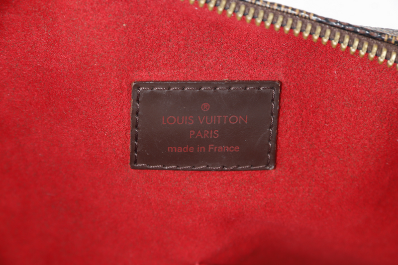 LOUIS VUITTON EVORA DAMIER EBENE CANVAS GOLD HARDWARE WITH STRAPS AND DUST COVER