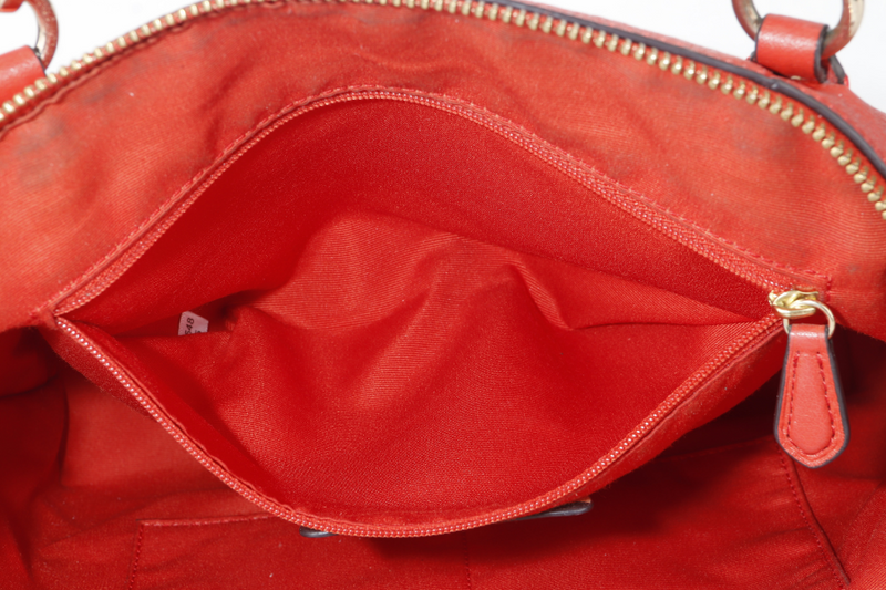 COACH F36675 SMALL KELSEY SATCHEL BRIGHT ORANGE CARMINE PEBBLE LEATHER