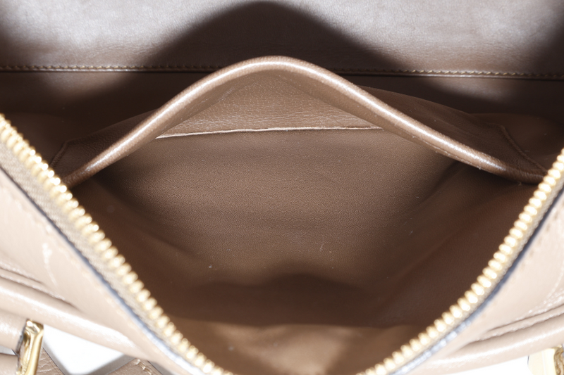 LOEWE AMAZONIA LARGE BROWN SMOOTH CALF LEATHER WITH KEYS AND LOCK