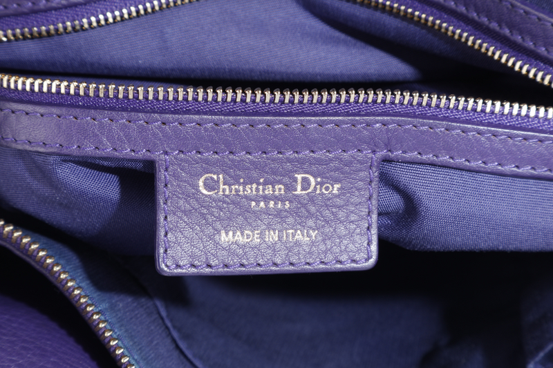 CHRISTIAN DIOR GRANVILLE PURPLE CALF LEATHER GOLD HARDWARE 17-BO-0173 WITH DUST COVER AND STRAPS