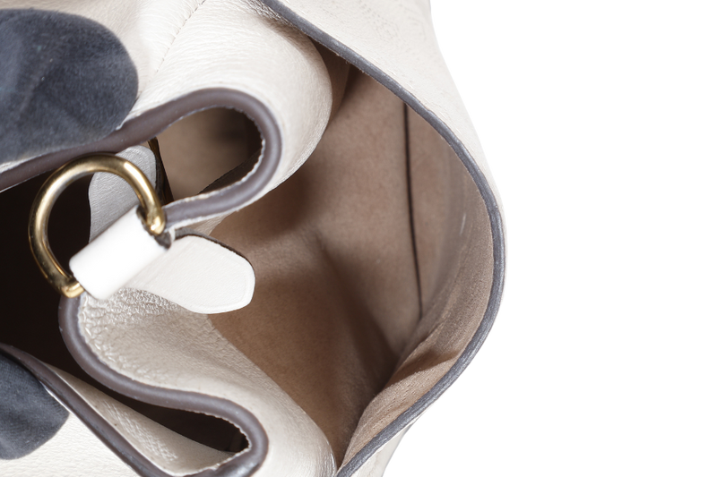 LOUIS VUITTON M20600 ON MY SIDE BEIGE CALF LEATHER GOLD HARDWARE WITH DUST COVER AND STRAPS