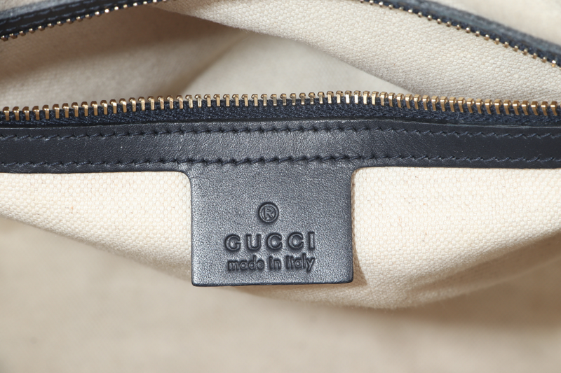 GUCCI GG WEB 2WAY BAG BLACK CANVAS SILVER HARDWARE WITH SLING NO DUST COVER