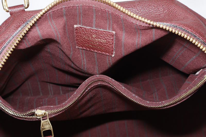 LOUIS VUITTON LUMINEUSE PM (M93413) BURGUNDY MONOGRAM EMPREINTE GOLD HARDWARE WITH DUST COVER