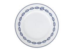 HERMES CHAINE D'ANCRE PORCELAIN ROUND PLATE WITH BOX