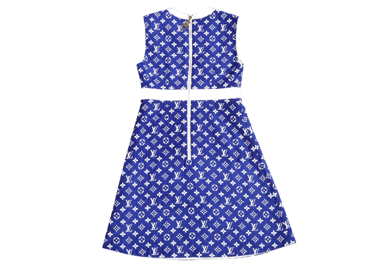 LOUIS VUITTON SLEEVELESS A-LINE DRESS BLUE FRANCE SIZE 34