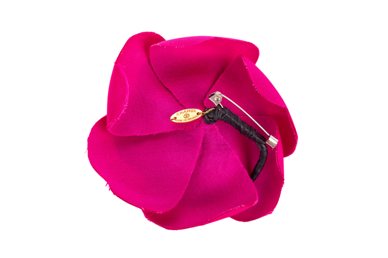 Chanel Camellia Brooch Dark Pink Color Small Size