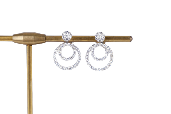 K18 750 WHITE GOLD EARRINGS WITH DIAMONDS