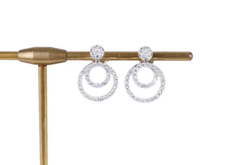 K18 750 WHITE GOLD EARRINGS WITH DIAMONDS