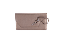 Hermes Clutch Metallic Grey Clutch with Mirror & Box