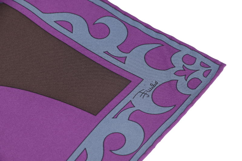 PUCCI SCARF PURPLE SILK 85CMx85CM