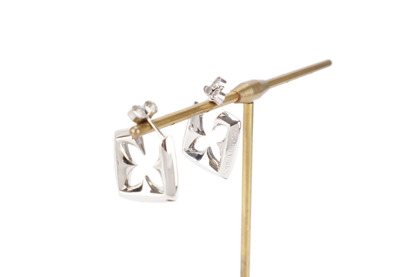 LOUIS VUITTON PUFFYGRAM EARRINGS SOO SILVER HARDWARE WITH DUST COVER AND BOX