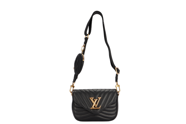 Louis Vuitton New Wave Multi Pochette (M56461) Noir Color, with Strap, Chain, Dust Cover & Box