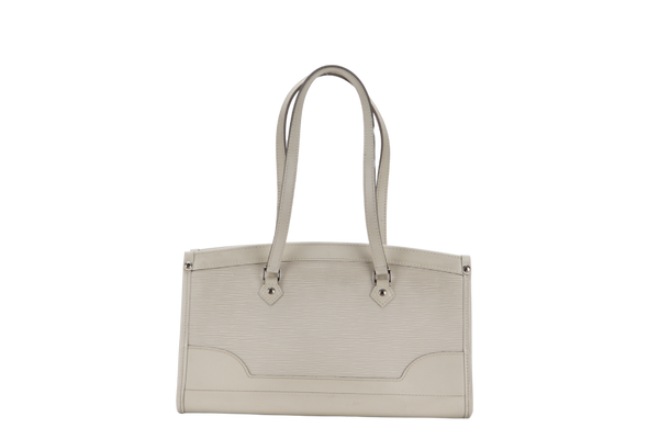 LOUIS VUITTON MADEILENE PM (M5933J) WHITE EPI LEATHER TOTE BAG SILVER HARDWARE WITH DUST COVER