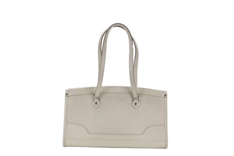 LOUIS VUITTON MADEILENE PM (M5933J) WHITE EPI LEATHER TOTE BAG SILVER HARDWARE WITH DUST COVER