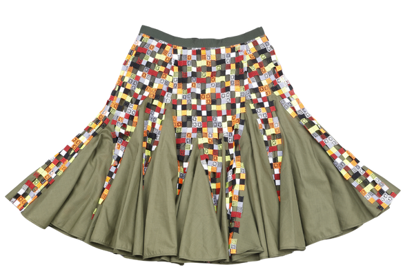 SACAI MAXI SKIRT PANT DARK GREEN SIZE 1