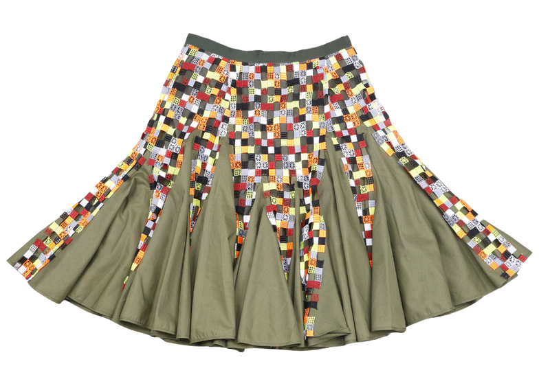 SACAI MAXI SKIRT PANT DARK GREEN SIZE 1