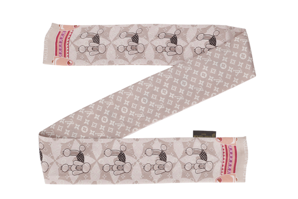 LOUIS VUITTON PINK DOGS MONOGRAM SILK BANDEAUS