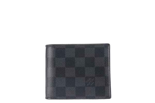 LOUIS VUITTON BI-FOLD WALLET (N60053) AMERIGO GRAPHITE DAMIER CANVAS WITH DUST COVER AND BOX