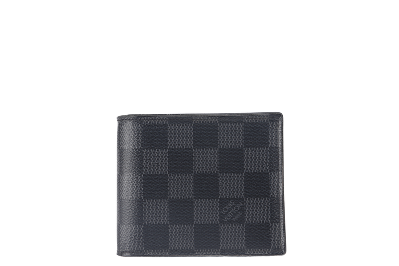 LOUIS VUITTON BI-FOLD WALLET (N60053) AMERIGO GRAPHITE DAMIER CANVAS WITH DUST COVER AND BOX