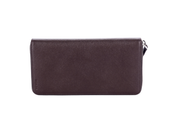 Prada 深棕色 Saffiano 拉链钱包