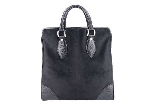 LOUIS VUITTON WHISTLER CABAS TOTE BAG BLACK PONY HAIR-LEATHER SILVER HARDWARE WITH DUST COVER