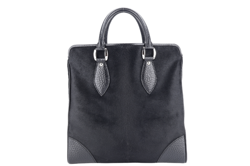 LOUIS VUITTON WHISTLER CABAS TOTE BAG BLACK PONY HAIR-LEATHER SILVER HARDWARE WITH DUST COVER