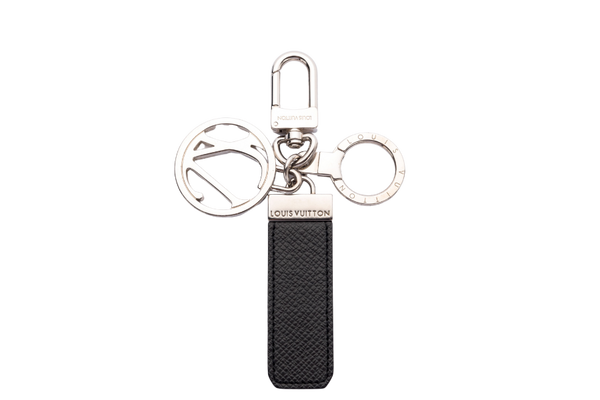 Louis Vuitton Key Chain (A.S INITIALS) Taiga Leather, Silver Hardware