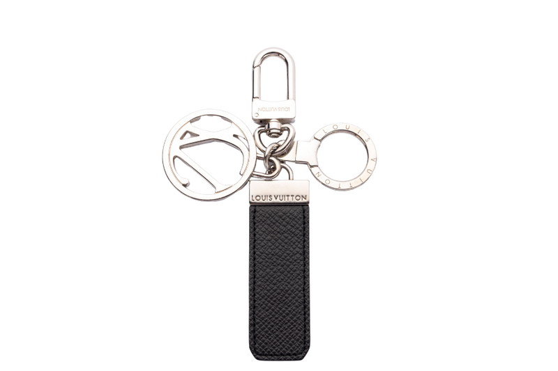Louis Vuitton Key Chain (A.S INITIALS) Taiga Leather, Silver Hardware