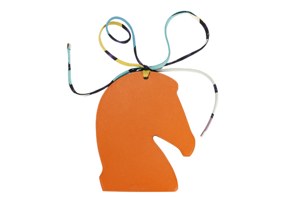 Hermes Horse Head Charm, Fuchsia & Orange Color