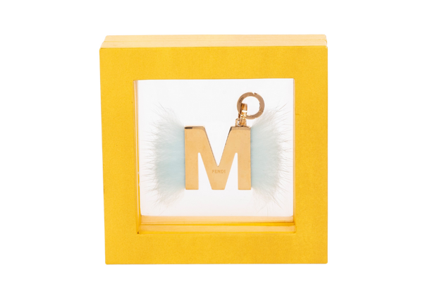 Fendi M 蓝色皮草钥匙链