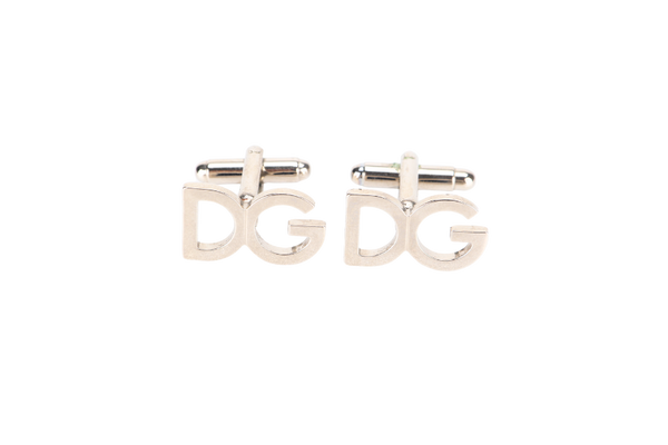 DOLCE&GABBANA SILVER CUFFLINKS DG INITIALS, NO BOX