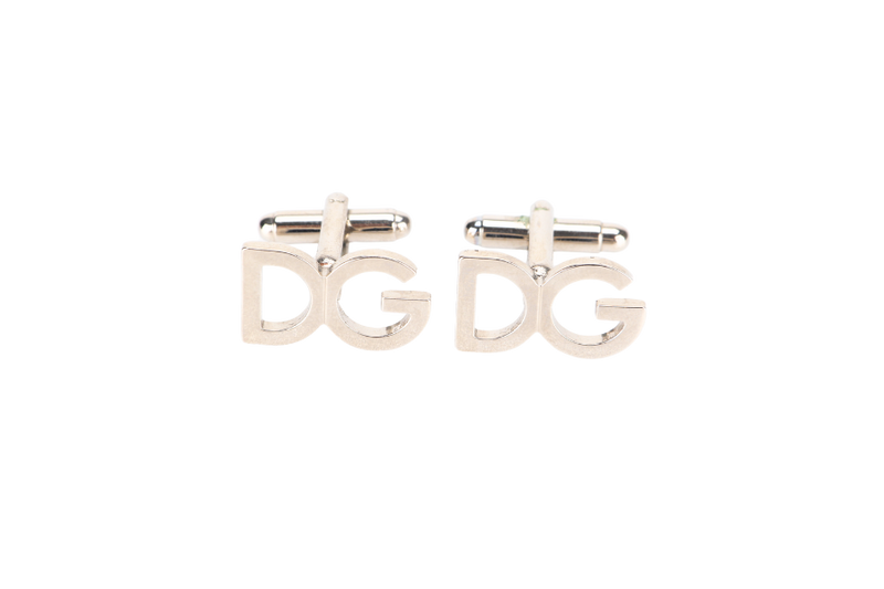 DOLCE&GABBANA SILVER CUFFLINKS DG INITIALS, NO BOX