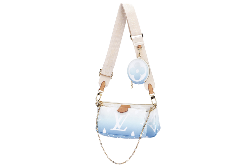 LOUIS VUITTON M57633 MULTI POCHETTE ACCESSORIES BLUE GIANT MONOGRAM CANVAS, WITH STRAP, CHAIN, DUST COVER & BOX