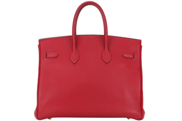 HERMES BIRKIN 35 (STAMP G) ROUGE VERMILLON TOGO LEATHER GOLD HARDWARE, WITH LOCK, KEYS, RAINCOAT & DUST COVER