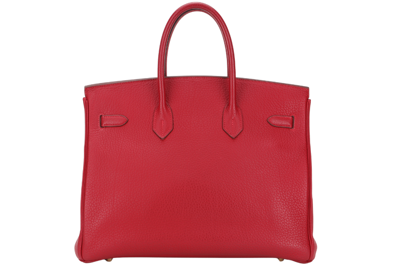 HERMES BIRKIN 35 (STAMP G) ROUGE VERMILLON TOGO LEATHER GOLD HARDWARE, WITH LOCK, KEYS, RAINCOAT & DUST COVER