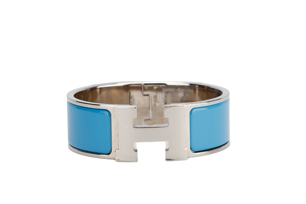 HERMES CLIC CLAC 2CM PM SIZE BLUE CIELO SILVER HARDWARE WITH BOX
