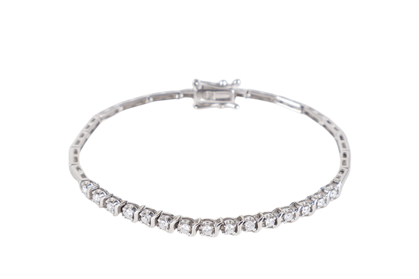 DIAMOND BRACELET 10K WG SIZE 14.5 4.5G