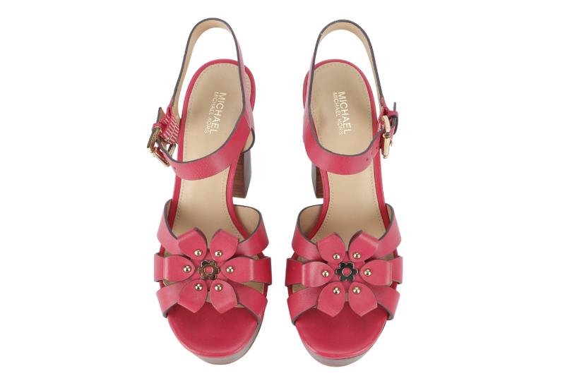 MICHAEL KORS FLOWER HEELS PINK LEATHER SIZE 6M