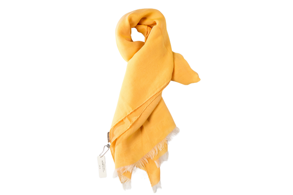 Hermes Silk Scarf Yellow Color 160cm X 70cm, no Box