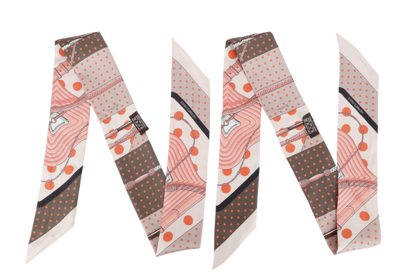 HERMES FOULARD TWILLY IN SETA MARRONE