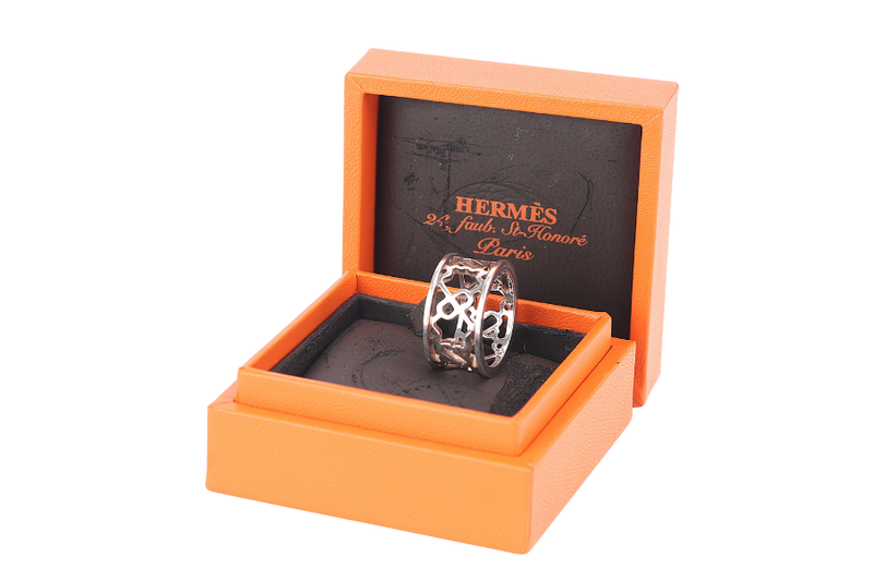 HERMES PASSERELLE RING AG925 SILVER WITH BOX