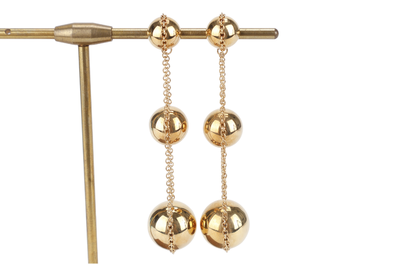 TIFFANY & CO TRIPLE DROP EARRINGS 18K YG 12G WITH BOX