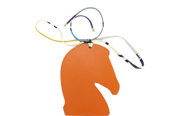 Hermes Horse Head Charm, Fuchsia & Orange Color