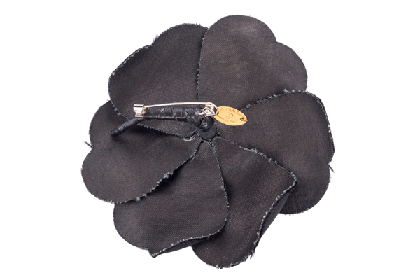 Chanel Camellia Brooch Black Color with Box