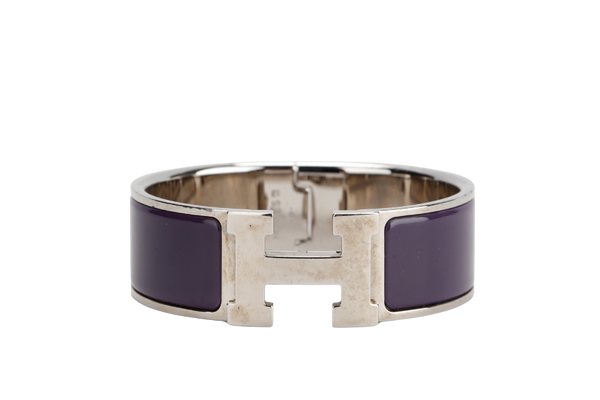 HERMES CLIC CLAC 2CM PM SIZE VIOLET COLOR SILVER HARDWARE WITH BOX