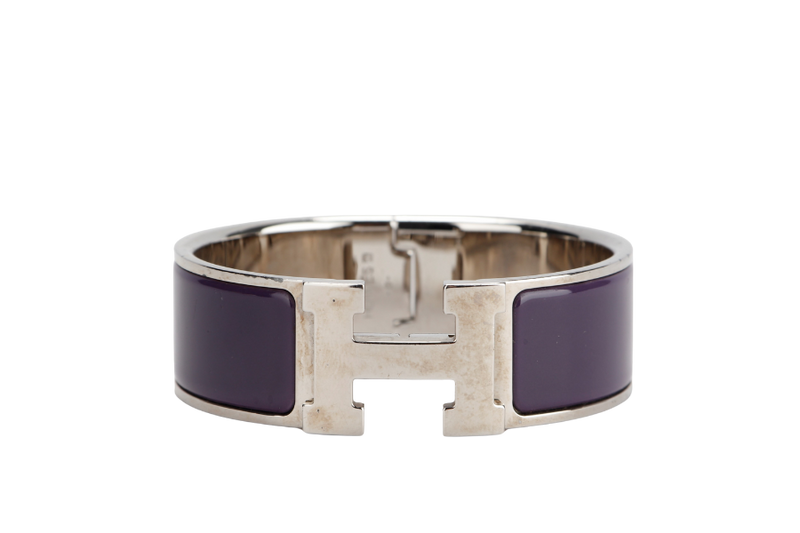 HERMES CLIC CLAC 2CM PM SIZE VIOLET COLOR SILVER HARDWARE WITH BOX