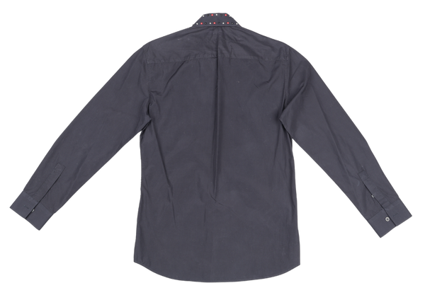 GIVENCHY BLACK LONG SLEEVE WITH RED, BLACK, SILVER DOTS COLLAR SIZE 39