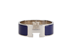 HERMES CLIC CLAC 2CM PM SIZE NAVY BLUE SILVER HARDWARE WITH BOX