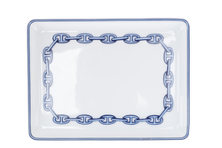 HERMES CHAINE D'ANCRE PORCELAIN SQUARE PLATE WITH BOX