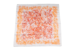 HERMES SILK SCARF INDIAN DUST ORANGE WITH BOX